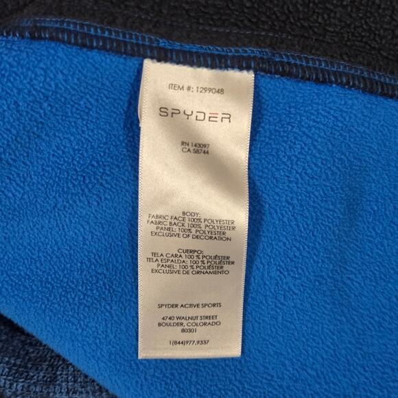 Spyder Ski Men's Outbound  1/4 Zip Sweater Pullover Jacket, Blue Black Size XXL - Picture 8 of 10